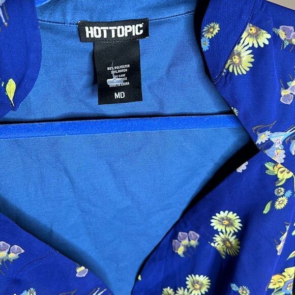 Disney Alice in Wonderland Rabbit Hole Blue Floral Sheer Duster Medium - Picture 3 of 8